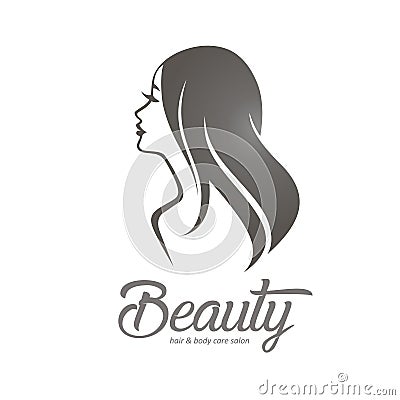 Womans hair style stylized sillhouette Vector Illustration