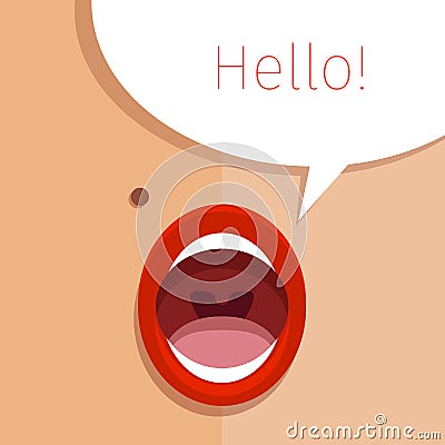 Womans open mouth Vector Illustration