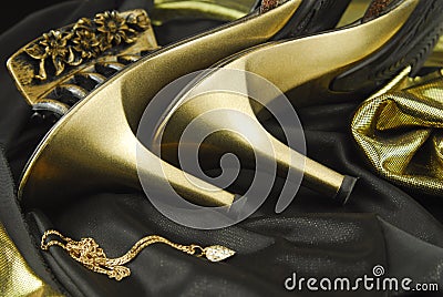Womans shoes and accessory Stock Photo