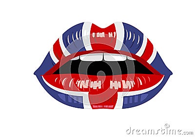 Womans uk lips Vector Illustration