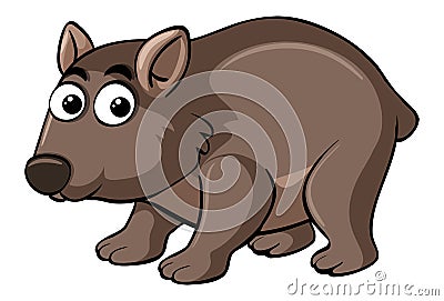 Wombat with happy face Vector Illustration
