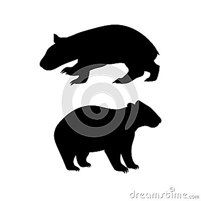 Wombat vector silhouettes Vector Illustration