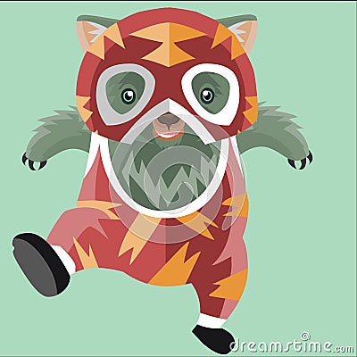 wombat wrestler. Vector illustration decorative design Vector Illustration