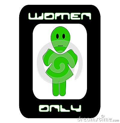 Women Only Alien Sign Stock Photo