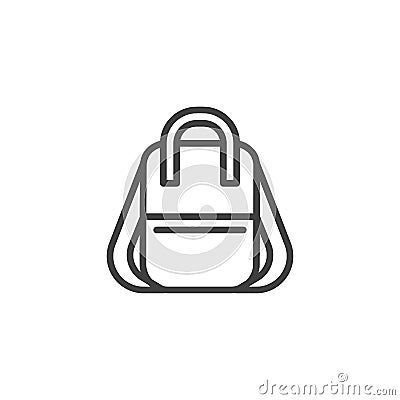 Women backpack line icon Vector Illustration