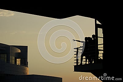 Women on balcony Stock Photo