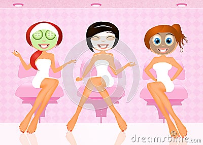 Women in beauty center Stock Photo