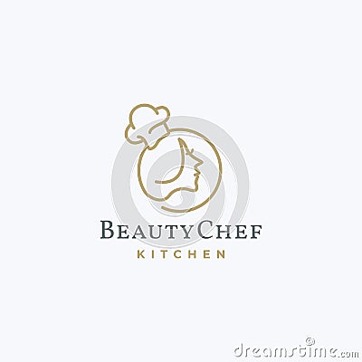 Women Beauty Face Chef Hat Vector. Cooking, Restaurant, Food Logo Design Vector Illustration