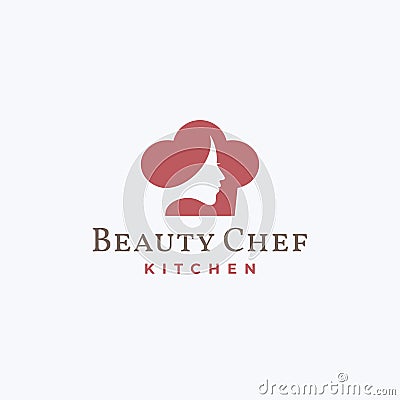 Women Beauty Face Chef Hat Vector. Cooking, Restaurant, Food Logo Design Vector Illustration