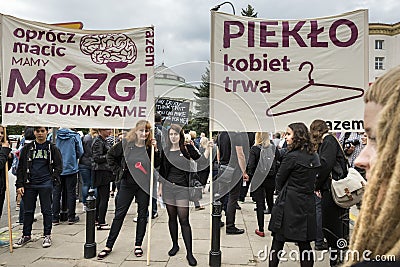 Women Black Protest in Warsaw Editorial Stock Photo