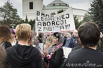 Women Black Protest in Warsaw Editorial Stock Photo