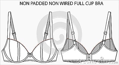 Non Padded Non Wired Full Cup Bra Vector Illustration