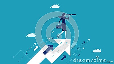 Women business. Look for business or investment opportunities. future forecasting concept Vector Illustration