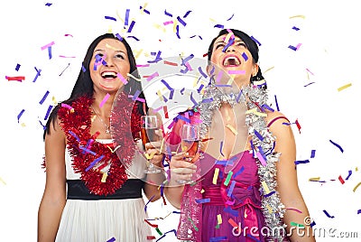 Women celebrate new year party Stock Photo