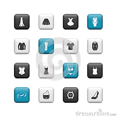 Women clothing buttons Vector Illustration