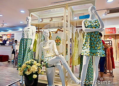 clothing store fashion shop boutique women clothes Stock Photo