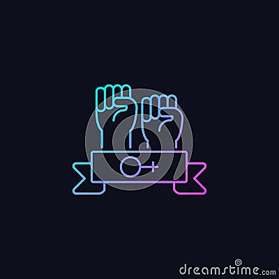 Women community gradient vector icon for dark theme Vector Illustration