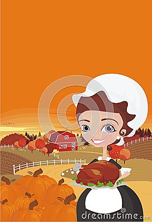 Women cooks turkey Stock Photo