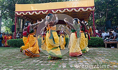 Women dancers performing in Holi celebration, India Editorial Stock Photo
