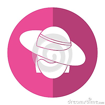 Women day face woman hat shadow Vector Illustration
