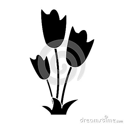 Women day tulip bunch flower pictogram Vector Illustration