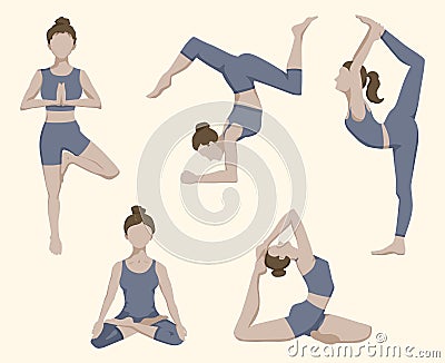 Women doing yoga, vector illustration Vector Illustration