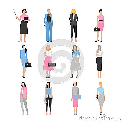 Women in elegant office clothes. Vector Illustration