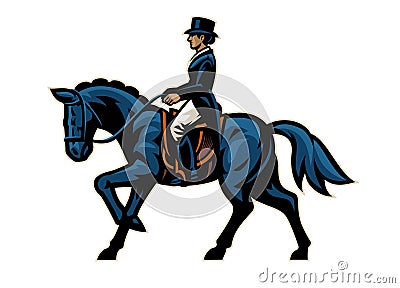 Women dressed Horse Rider Mascot Vector Illustration