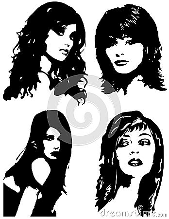 Women Female Mysterious Lady Vector Illustration