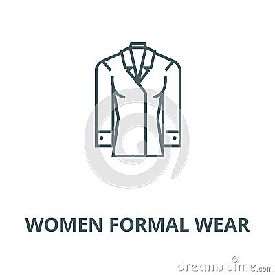 Women formal wear vector line icon, linear concept, outline sign, symbol Vector Illustration