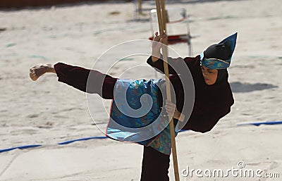 Women free style Beach martial art Editorial Stock Photo