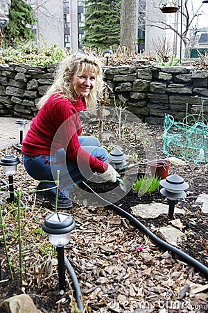 Women gardening Stock Photo