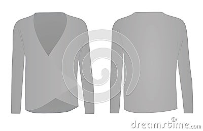 Women grey long sleeve shirt Vector Illustration