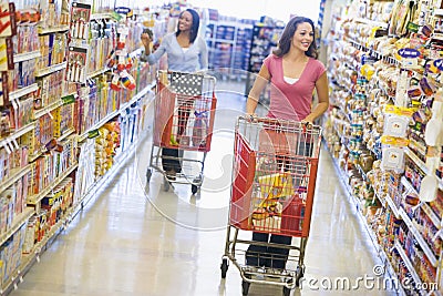 Women grocery shopping Stock Photo