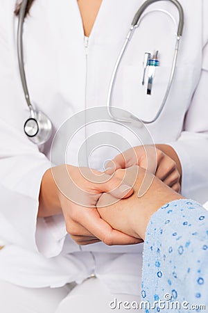 Women hand helping senior Stock Photo