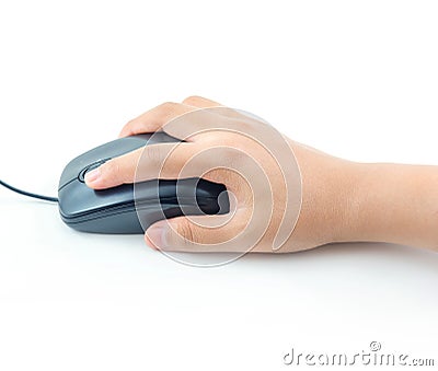 Women hand with mouse Stock Photo