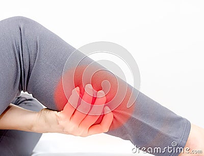 Women have pain back leg Stock Photo