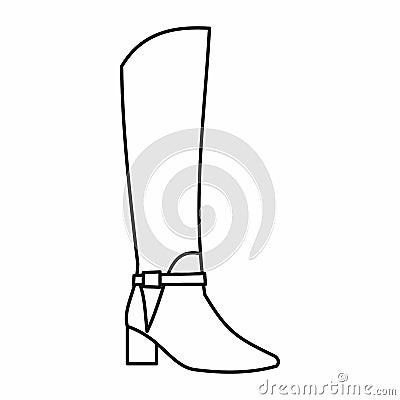 Women high boots icon, outline style Vector Illustration