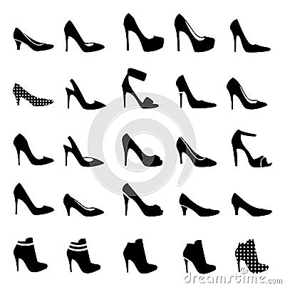 Women high shoes Vector Illustration