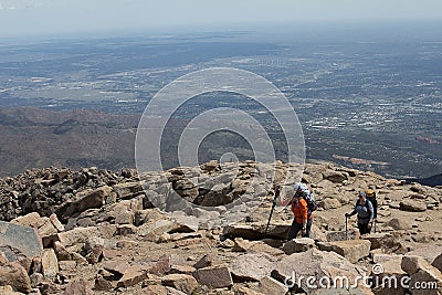 Women hiking on the mounting Editorial Stock Photo
