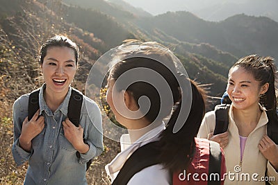 Women hiking, portrait Stock Photo