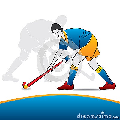 Women hockey player Vector Illustration