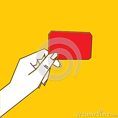 Women holding business card design Vector Illustration