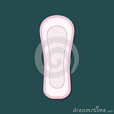 Women hygiene pad icon. Feminine sanitary napkin product. Vector Illustration