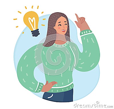 Women idea came to Vector Illustration