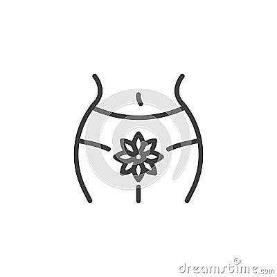 Women intimate hygiene line icon Vector Illustration