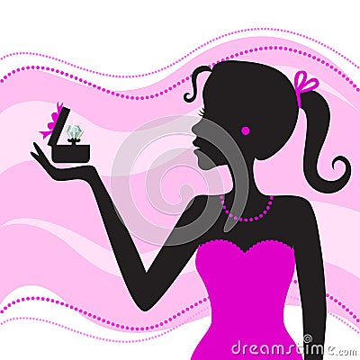 Women with jewelry Vector Illustration