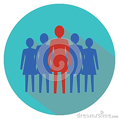 Women leadership concept. Women team. Vector Illustration