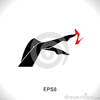 Women leg icon with red shoe Vector Illustration