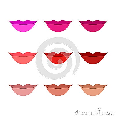 Women lips vector icon set Vector Illustration